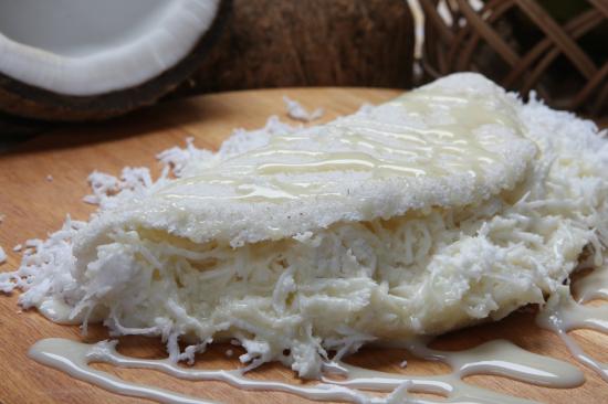 Tapioca de coco com leite condensado
